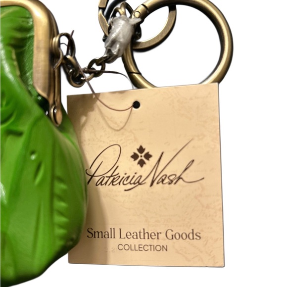 Patricia Nash Tooled Leather Foliage Green Kiss Lock Coin Purse NWT - Picture 3 of 8